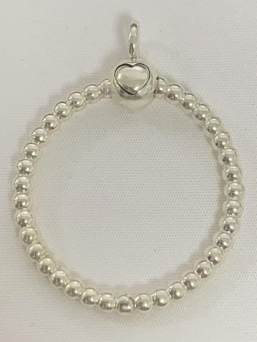 Pandora Moments Medium Beaded O Pendant, S925 Silver Jewelry